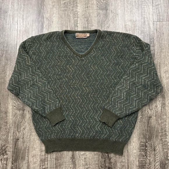 Vintage 90s Shenandoah 3D Texture Patterned Knit Multicolor Sweater V Neck